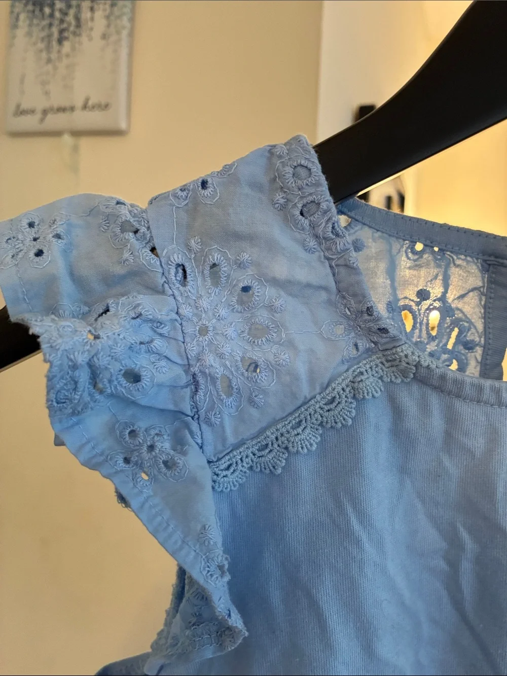Tommy Bahama Light Blue Eyelet Cap-Sleeve Camisole